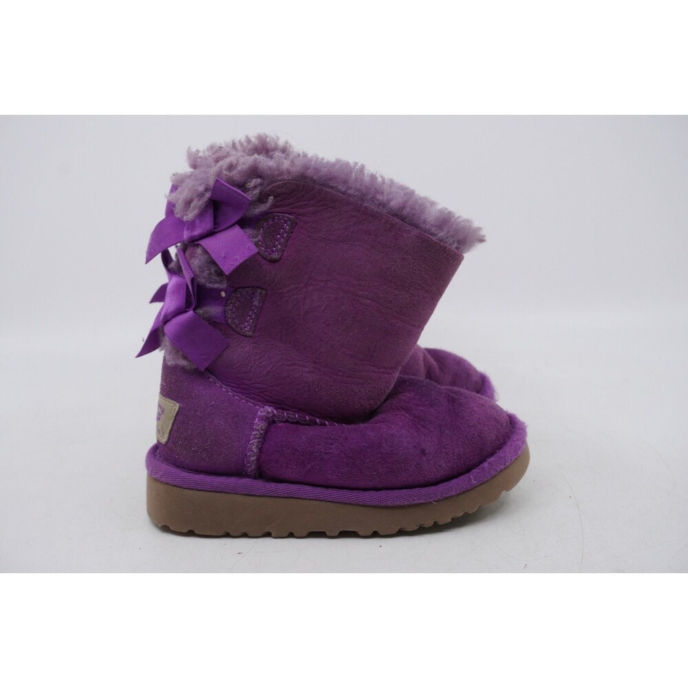 UGG Bailey Bow Toddler Size 7 Pink Suede Wool Lined Winter Booties 3280T
